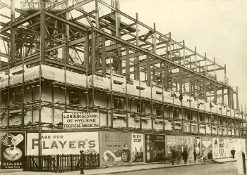 Photograph of the London School of Hygiene & Tropical Medicine under construction, c.1927.