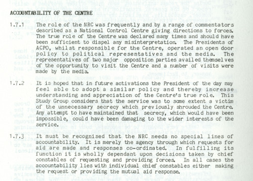 Extract from U DPO/8/1/36a, report to the ACPO Council on the policing of the NUM dispute, 1985
