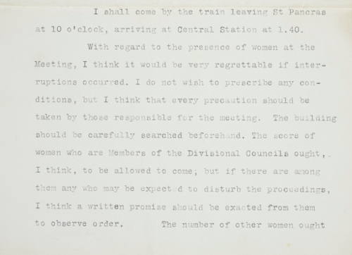 Excerpt of a letter to C.P. Scott from Winston Churchill, 9th May 1909
