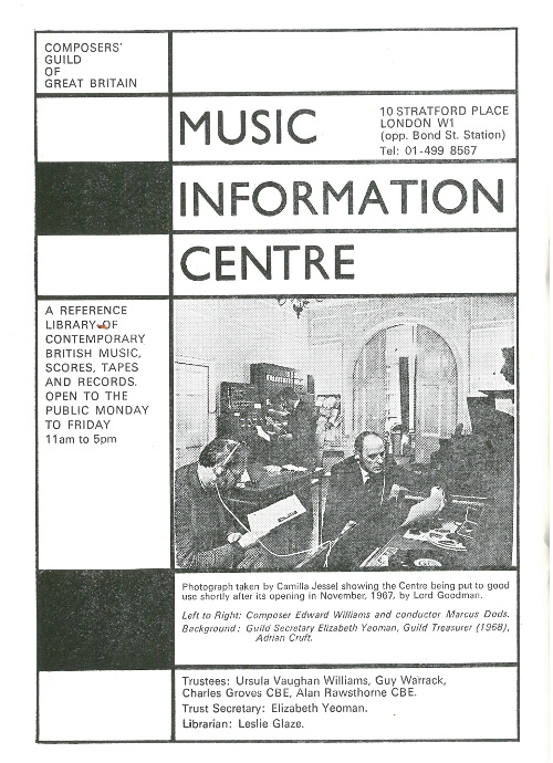BMIC advert, 1968, 'Composer', Composers Guild of GB Journal.
