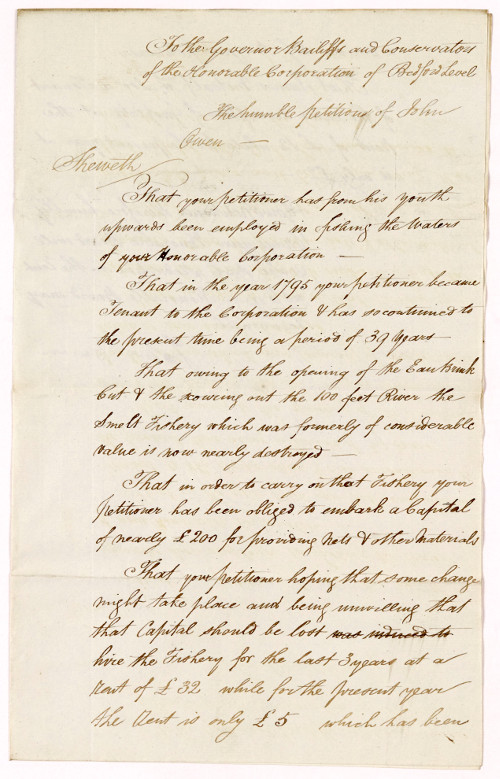 Petition of John Owen, 1834