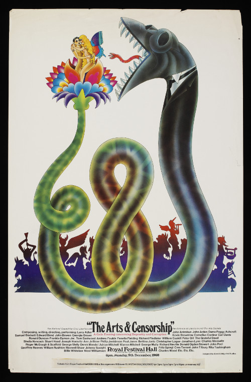 Poster for The Arts & Censorship gala at the Royal Festival Hall, 1968. 