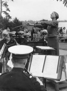 Holst conducting a military band, 1948, photographer: Nicholas Horne (ref no. HOL/2/11/4/6)