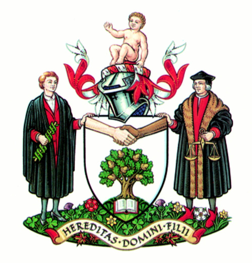 Painted design of the RCPCH Coat of Arms featuring June Lloyd, 1997 [archive reference: RCPCH/009/001/014] 