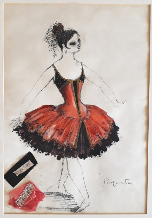 Costume design by Philip Prowse for Margot Fonteyn in Paquita, 1964.