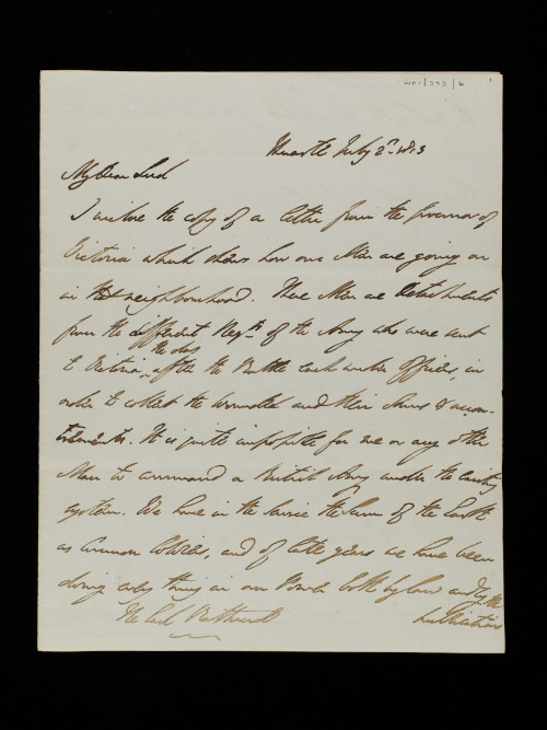 Letter from Wellington to Lord Bathurst after the battle of Vitoria using the phrase ‘scum of the earth’, 1813.