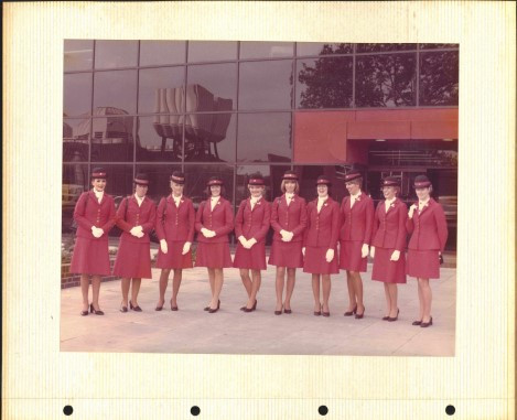 Air stewards for the Skytrain service, c1977. Laker 2/6/27.